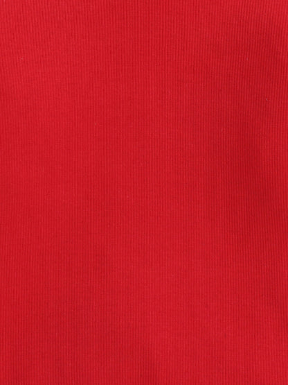 Pack Of 2 Cotton Rib Full Sleeves Solid Tees - Black & Red