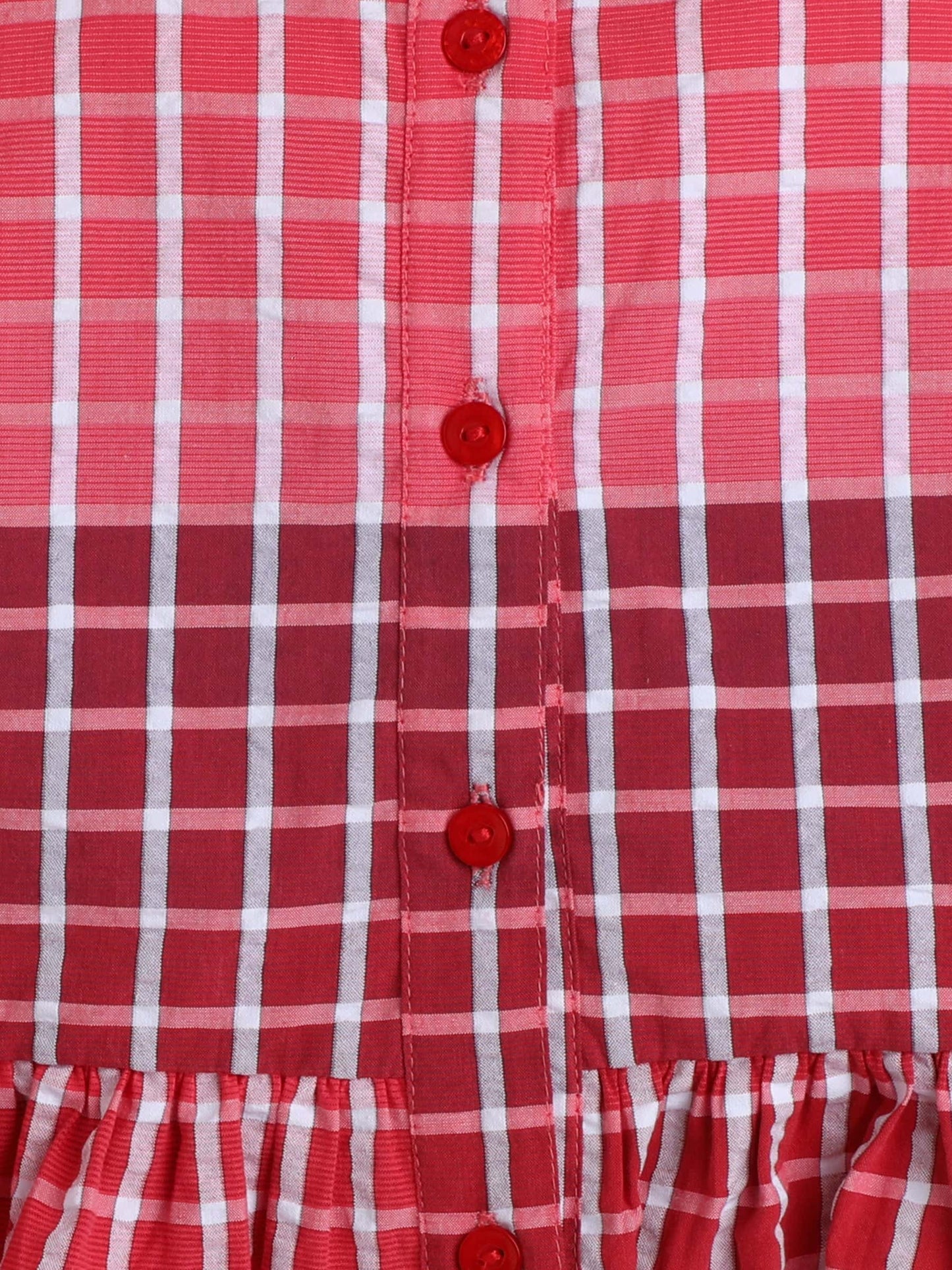 Girls 100% Cotton Check Top & Skirt – Button Closure, Casual Style - Pure, Chemical-Free Kidswear