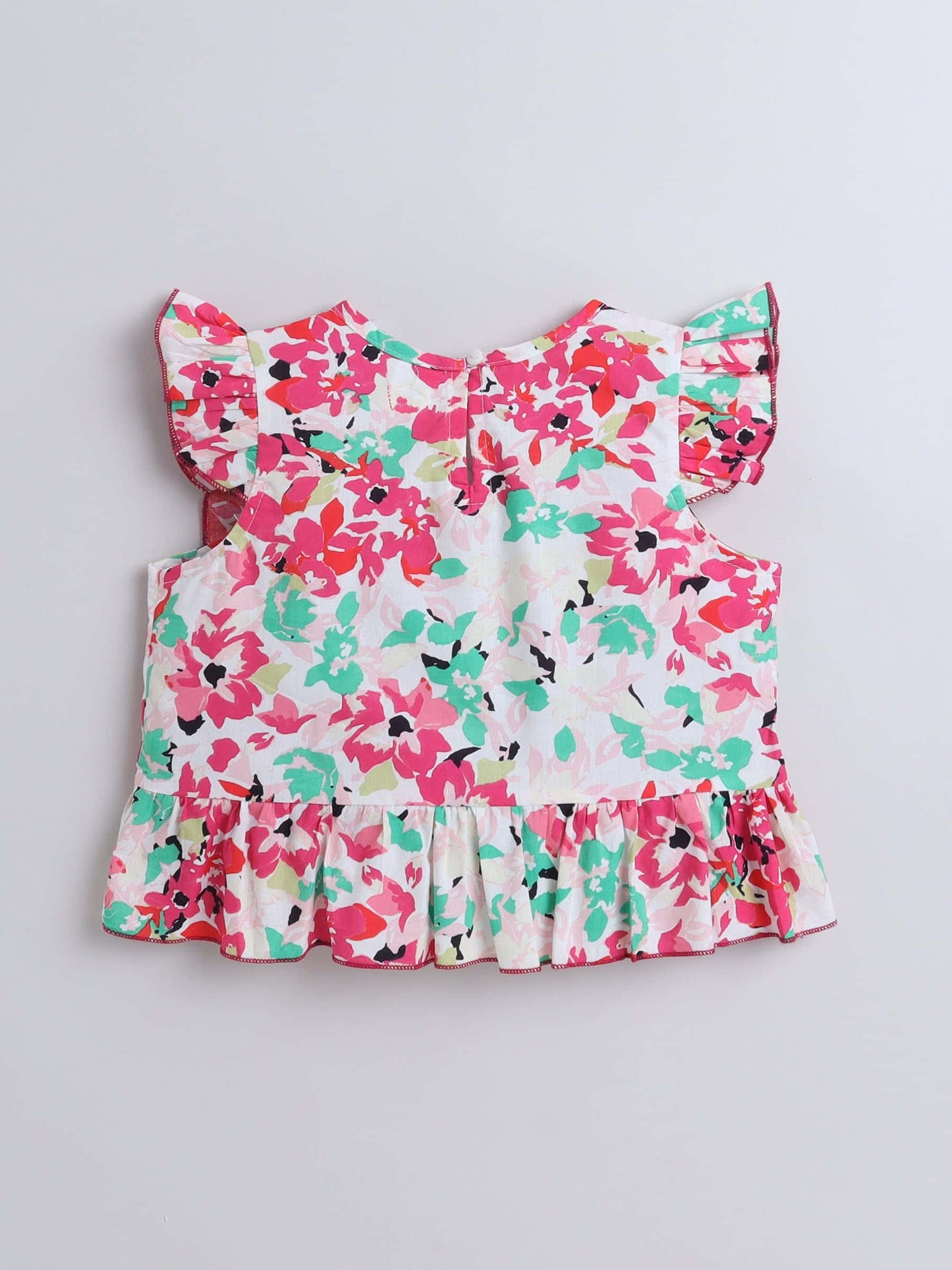 Girls Floral Print Top & Shorts Set – Fresh, Casual Look - Pure, Chemical-Free Kidswear