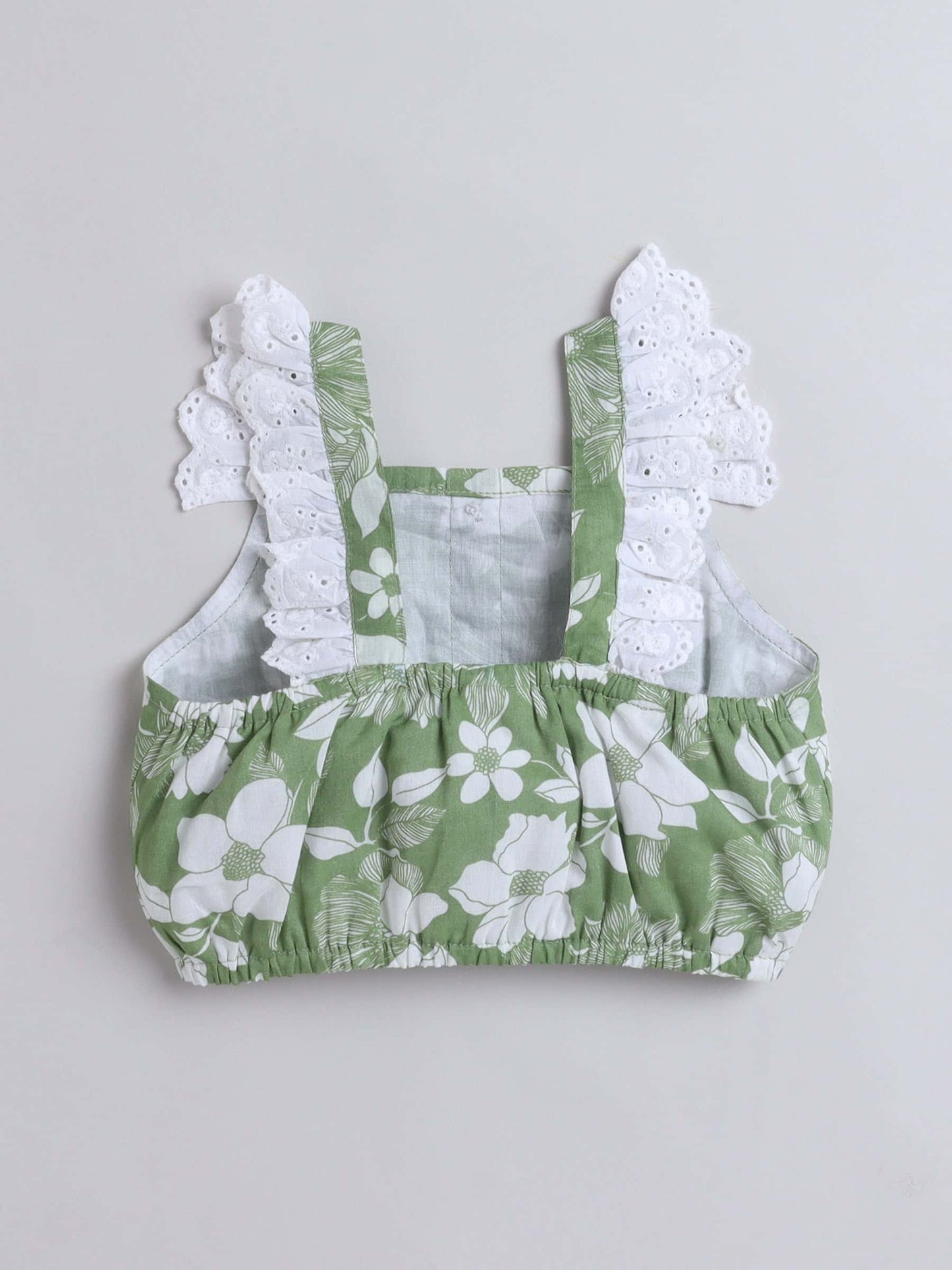 Girls Floral Print Button Top & Skirt Set – Chic and Casual - Pure, Chemical-Free Kidswear