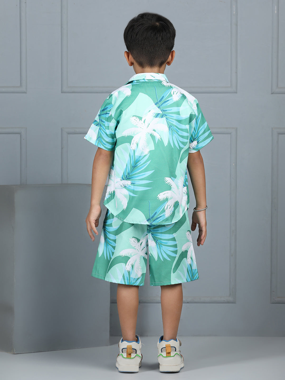 Aww Hunnie Kids’ Knit Sleeveless Tee & Leaves-Print Short Set – Premium Playwear