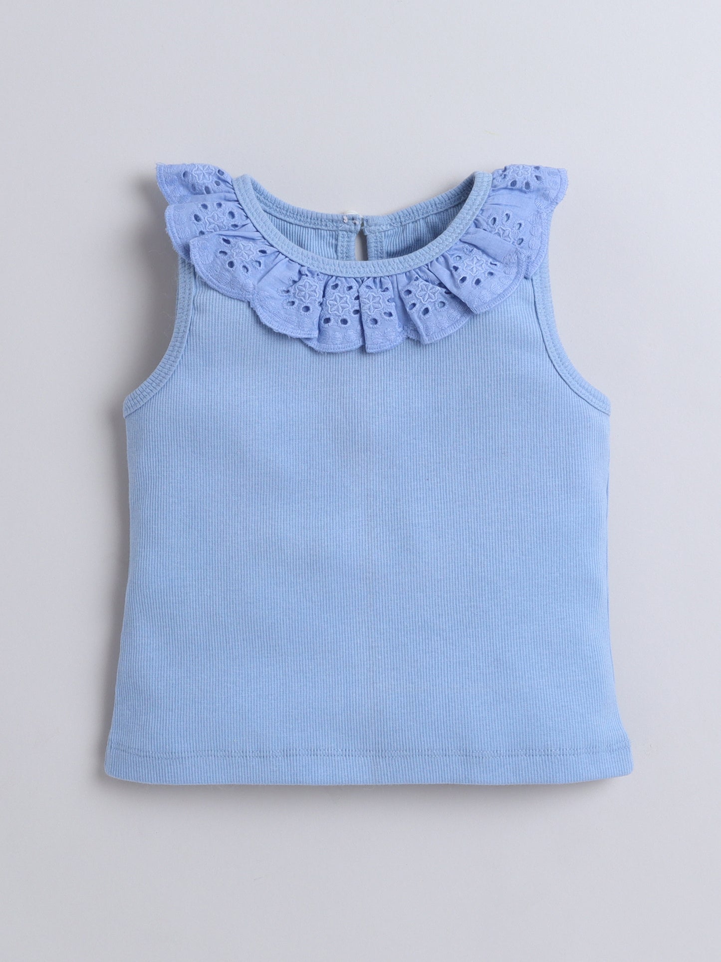 Aww Hunnie Schiffli Lace Design Top - Pure, Chemical-Free Kidswear