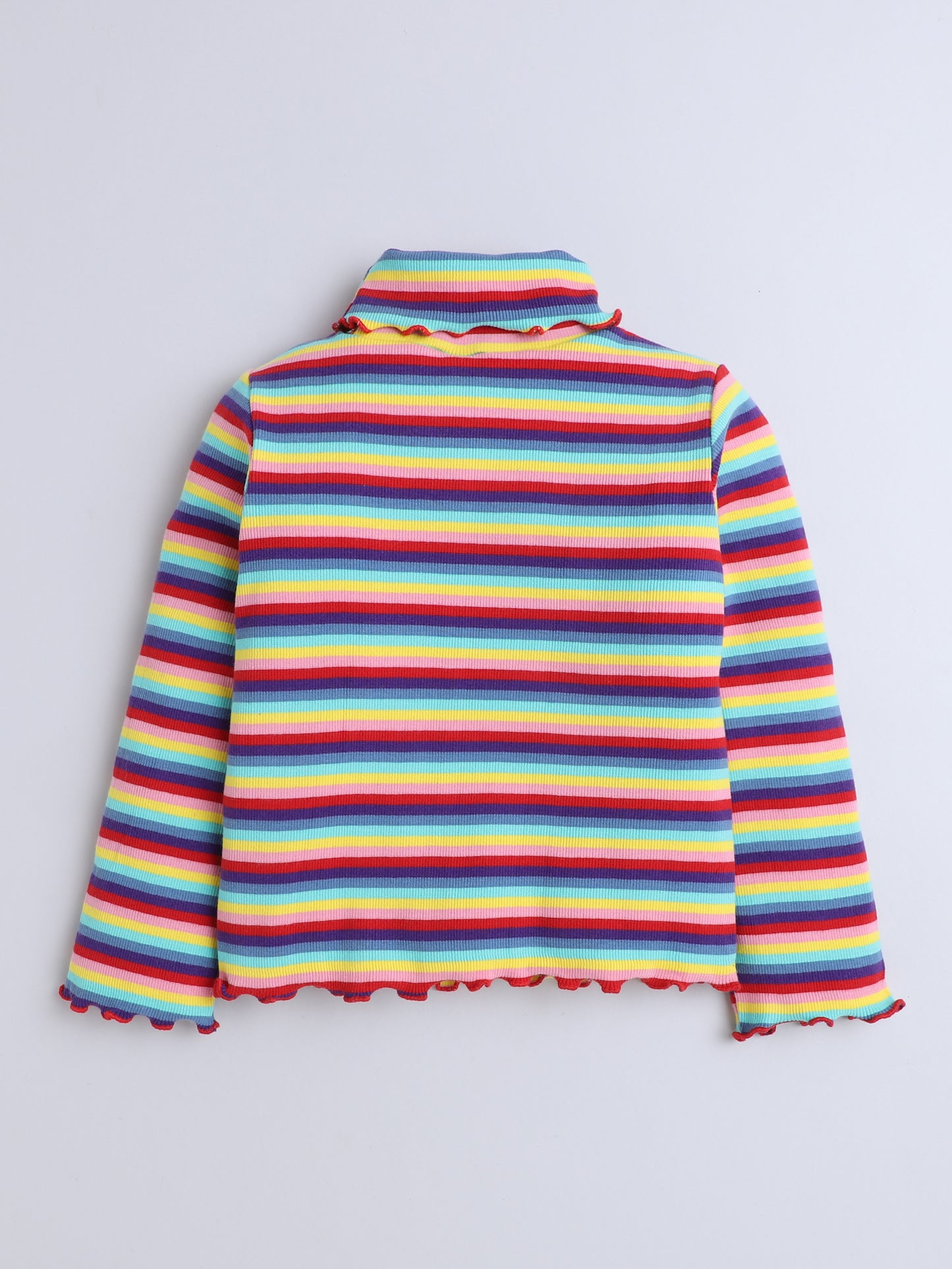 Ribbed Full Sleeves High Neck T-shirt