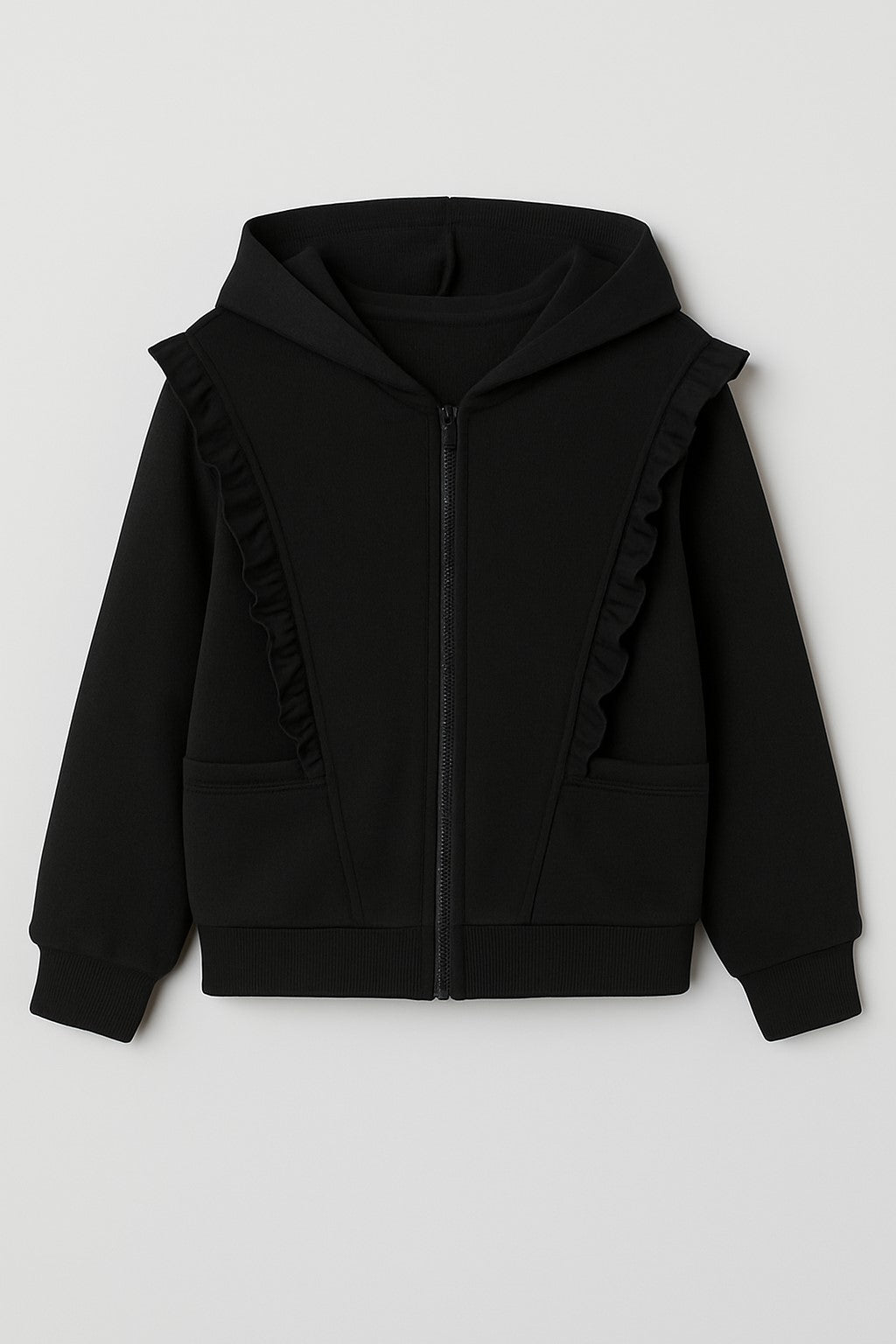Terry Fabric Full Sleeves Front Zipper Huddy