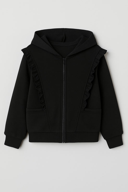 Terry Fabric Full Sleeves Front Zipper Huddy