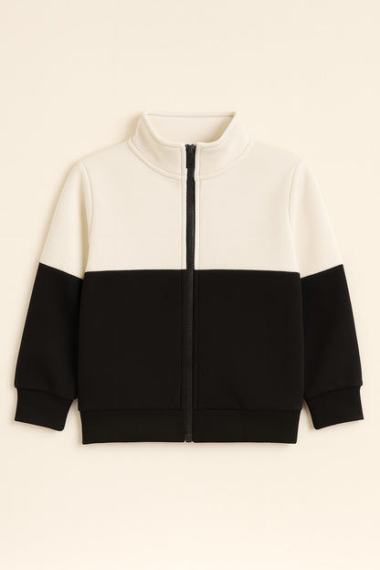 Cotton Fleece Full Sleeves Front Zip Style Sweat-Jacket