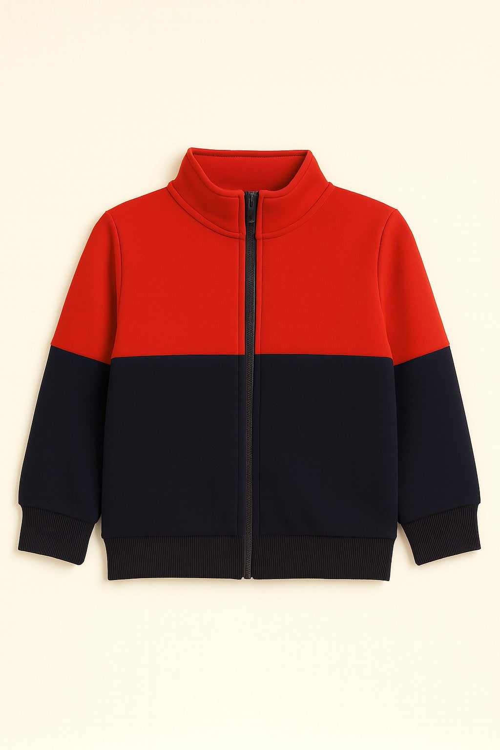 Cotton Fleece Full Sleeves Front Zip Style Sweat-Jacket