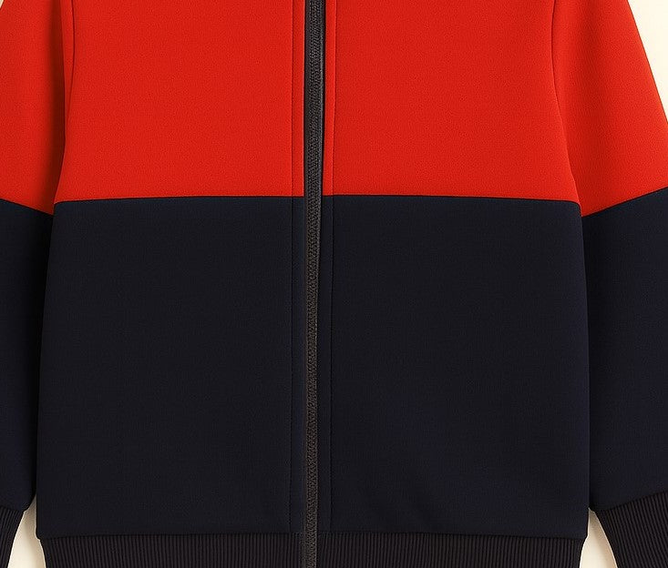 Cotton Fleece Full Sleeves Front Zip Style Sweat-Jacket