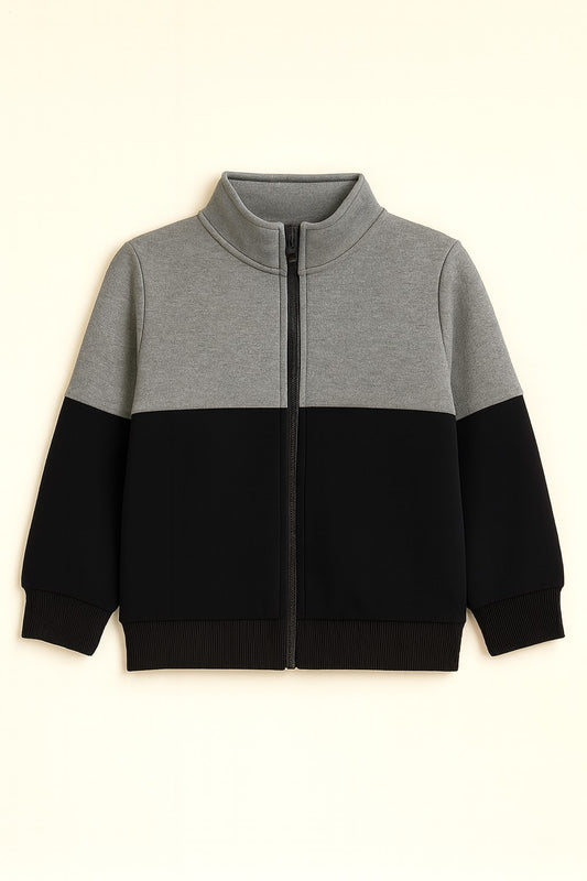 Cotton Fleece Full Sleeves Front Zip Style Sweat-Jacket