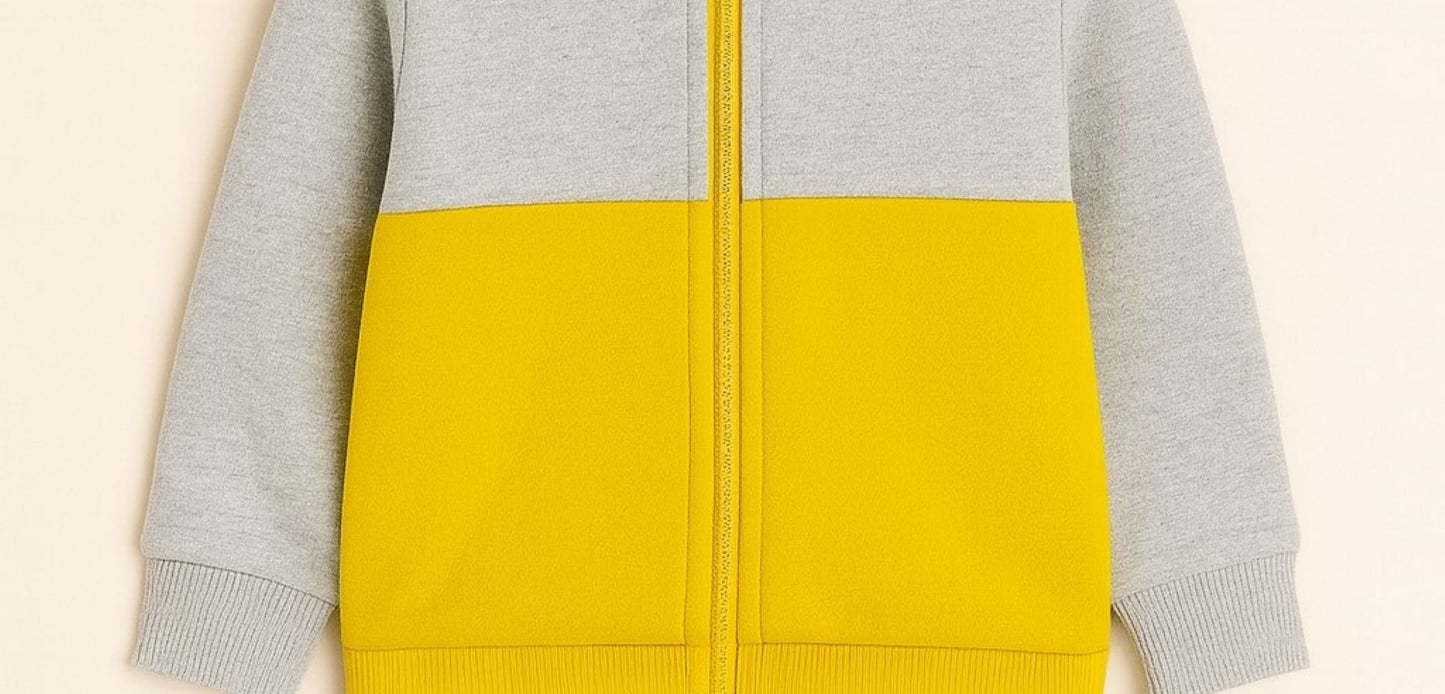 Cotton Fleece Full Sleeves Front Zip Style Sweat-Jacket