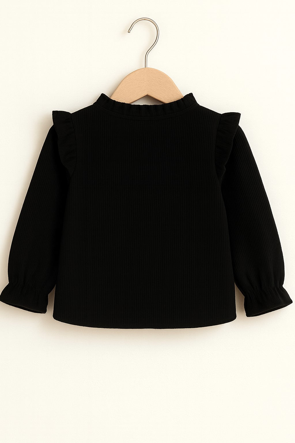 Corduroy Full Sleeves Front Botton Frill Style Top