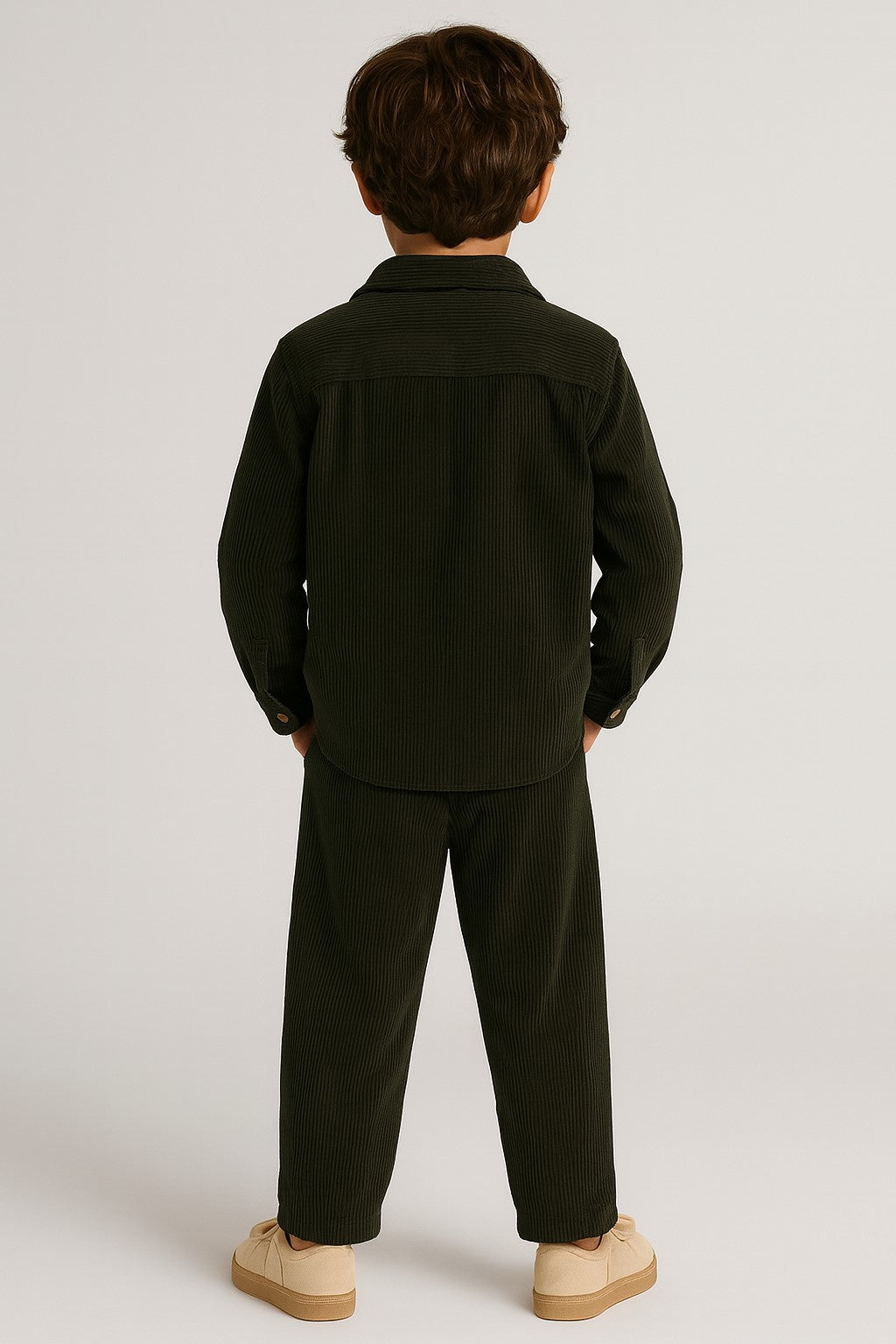 Cordoury Fabric Full Sleeves Shirt With Trouser And Half Sleeves T-shirt