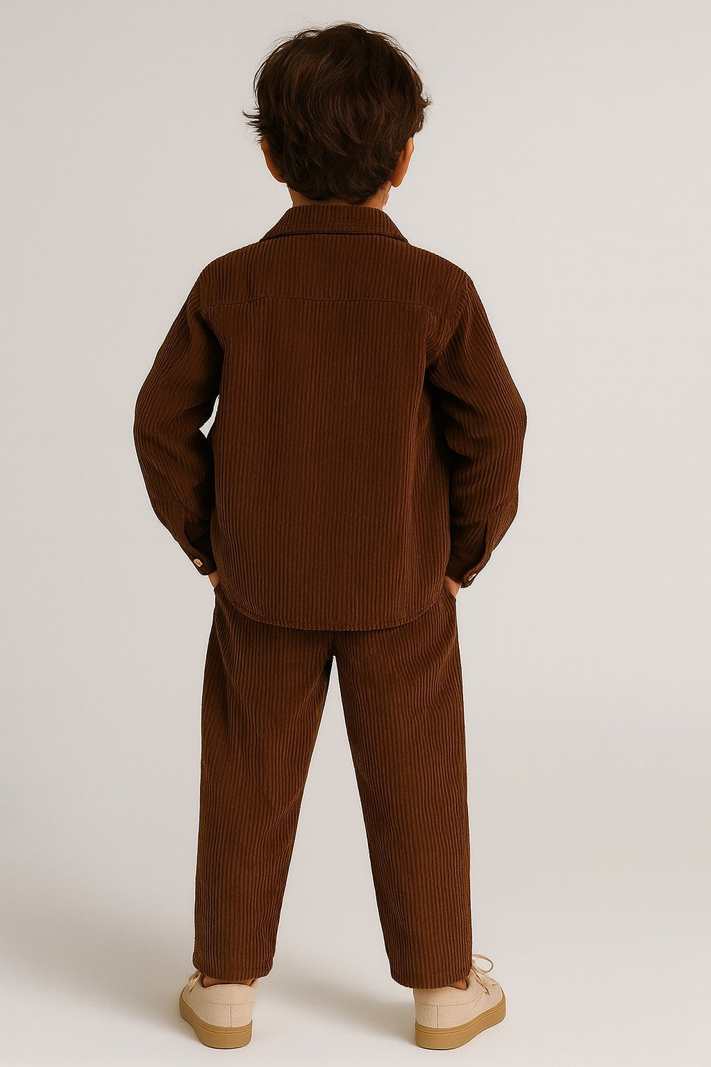 Cordoury Fabric Full Sleeves Shirt With Trouser And Half Sleeves T-shirt