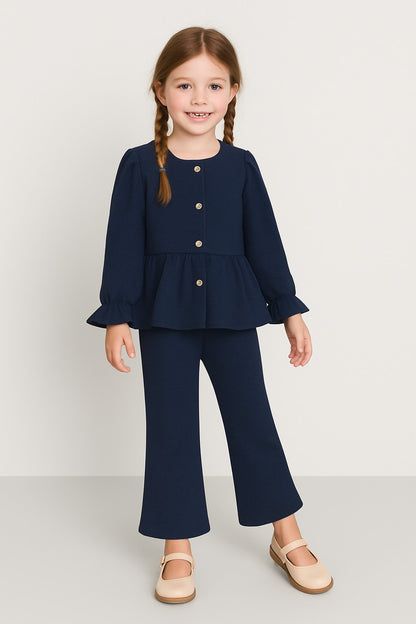 Terry Full Sleeves Front Open Top With Bottom
