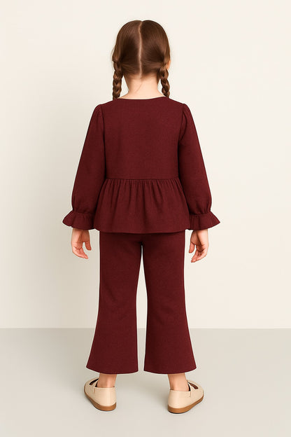 Terry Full Sleeves Front Open Top With Bottom