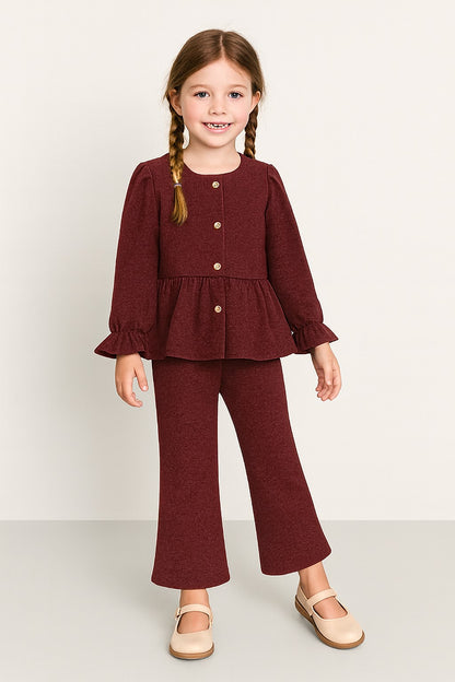 Terry Full Sleeves Front Open Top With Bottom