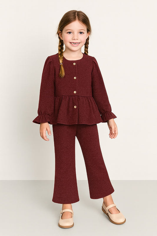 Terry Full Sleeves Front Open Top With Bottom