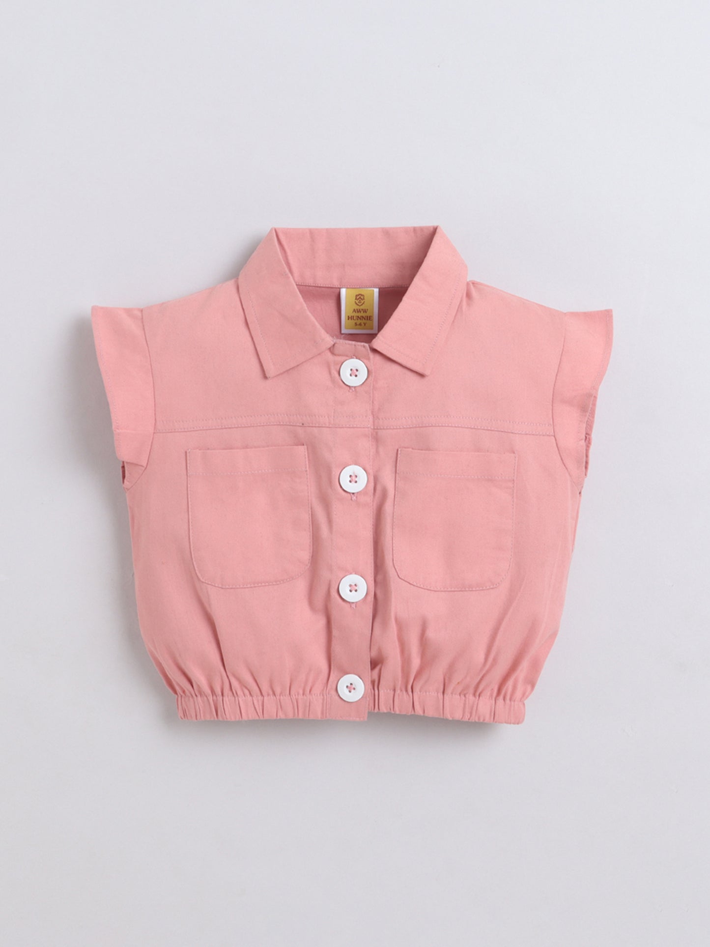 Aww Hunnnie Cotton Sleeveless Crop Top With Pants Co Ords Set