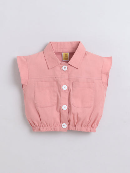 Aww Hunnnie Cotton Sleeveless Crop Top With Pants Co Ords Set