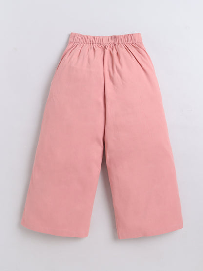 Aww Hunnnie Cotton Sleeveless Crop Top With Pants Co Ords Set