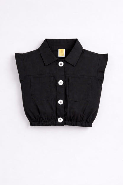 Aww Hunnnie Cotton Sleeveless Crop Top With Pants Co Ords Set