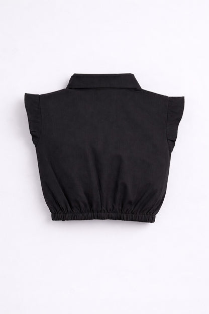 Aww Hunnnie Cotton Sleeveless Crop Top With Pants Co Ords Set