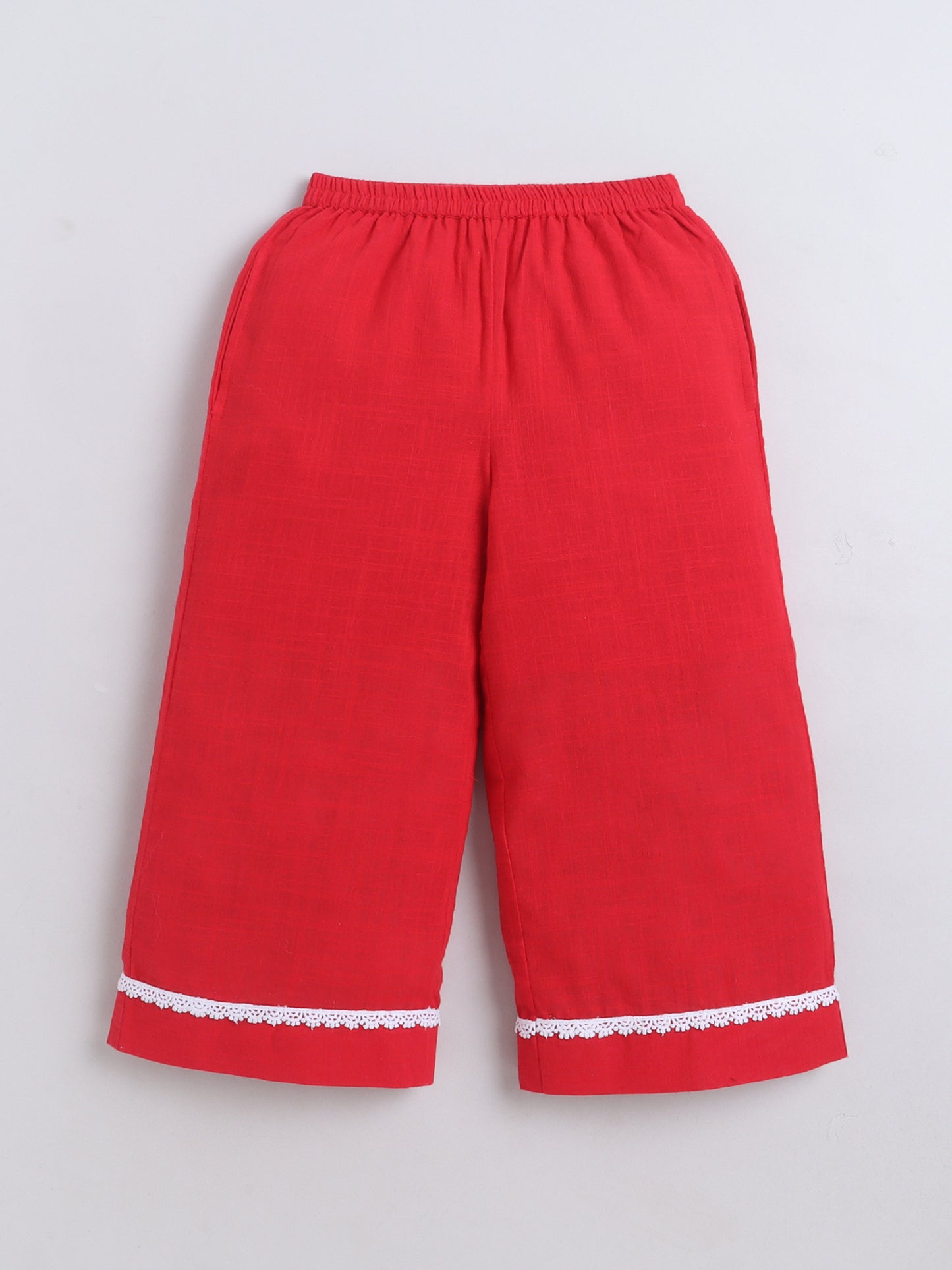 Cotton Sleeveless Heart Embroidery Design Top With Bottom Co Ords Set
