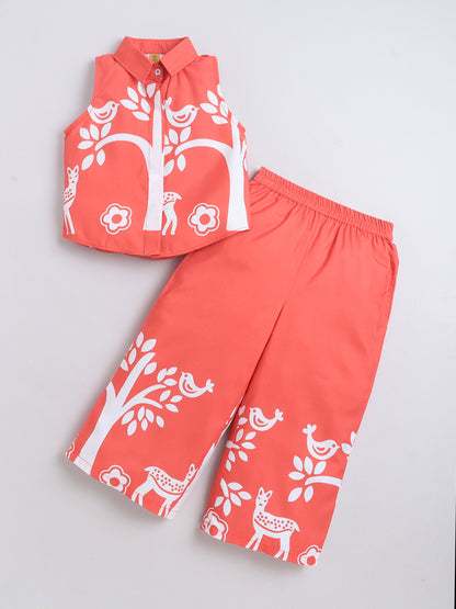 Aww Hunnie Cotton Slub Sleeveless With Bottom Co Ords Set