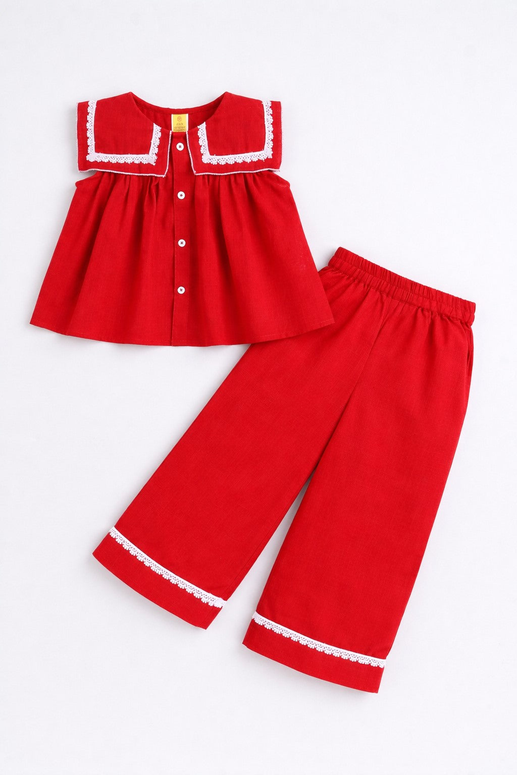 Aww Hunnie Cotton Slub Sleeveless With Bottom Co Ords Set