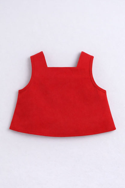 Bananna Crape Fabric Sleeveless Pearl Design Crop Top With Bottom Co Ords Set