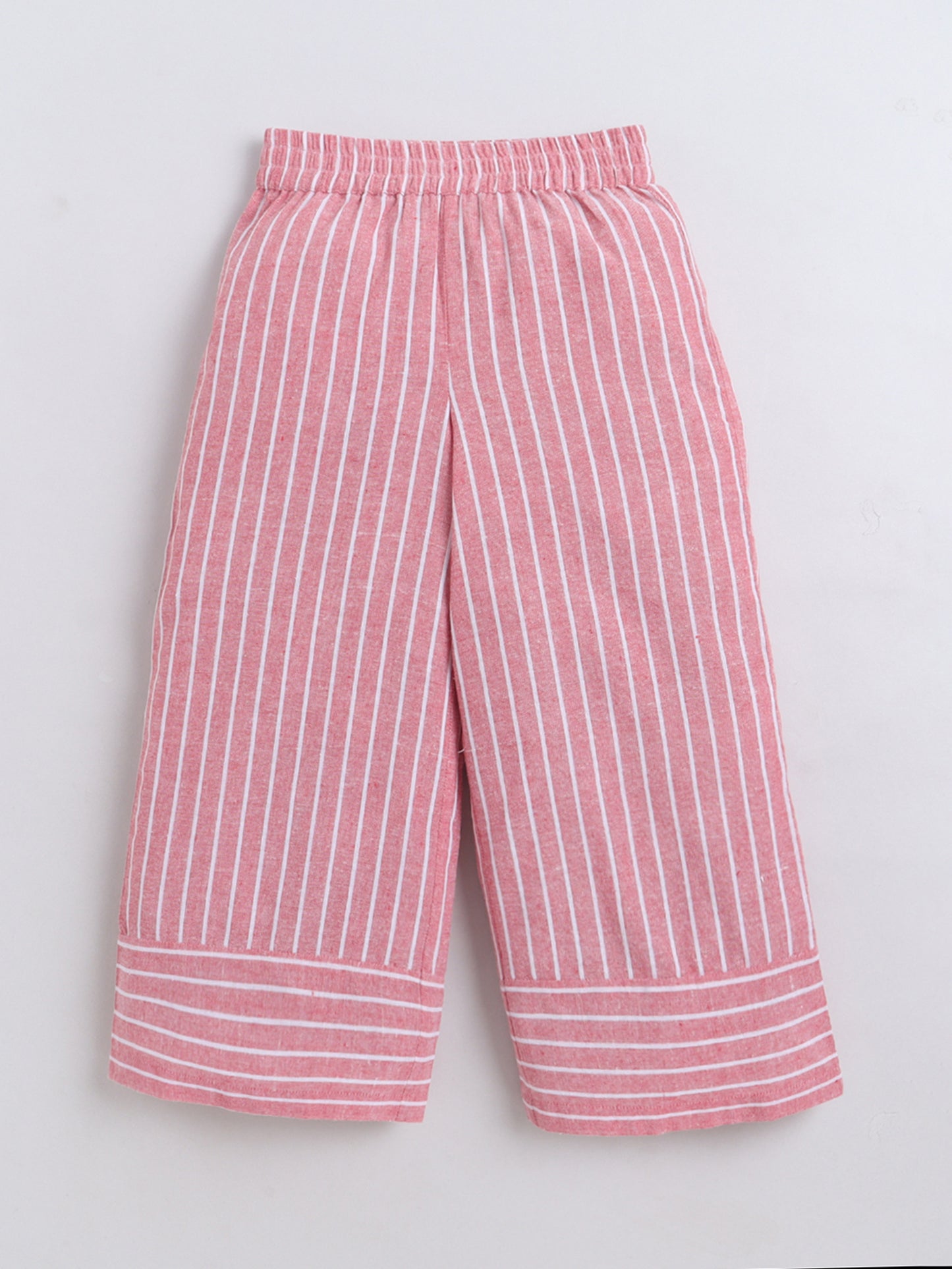 Bananna Cotton Sleeveless Stripe Peplum Top With Bottom Co Ords Set