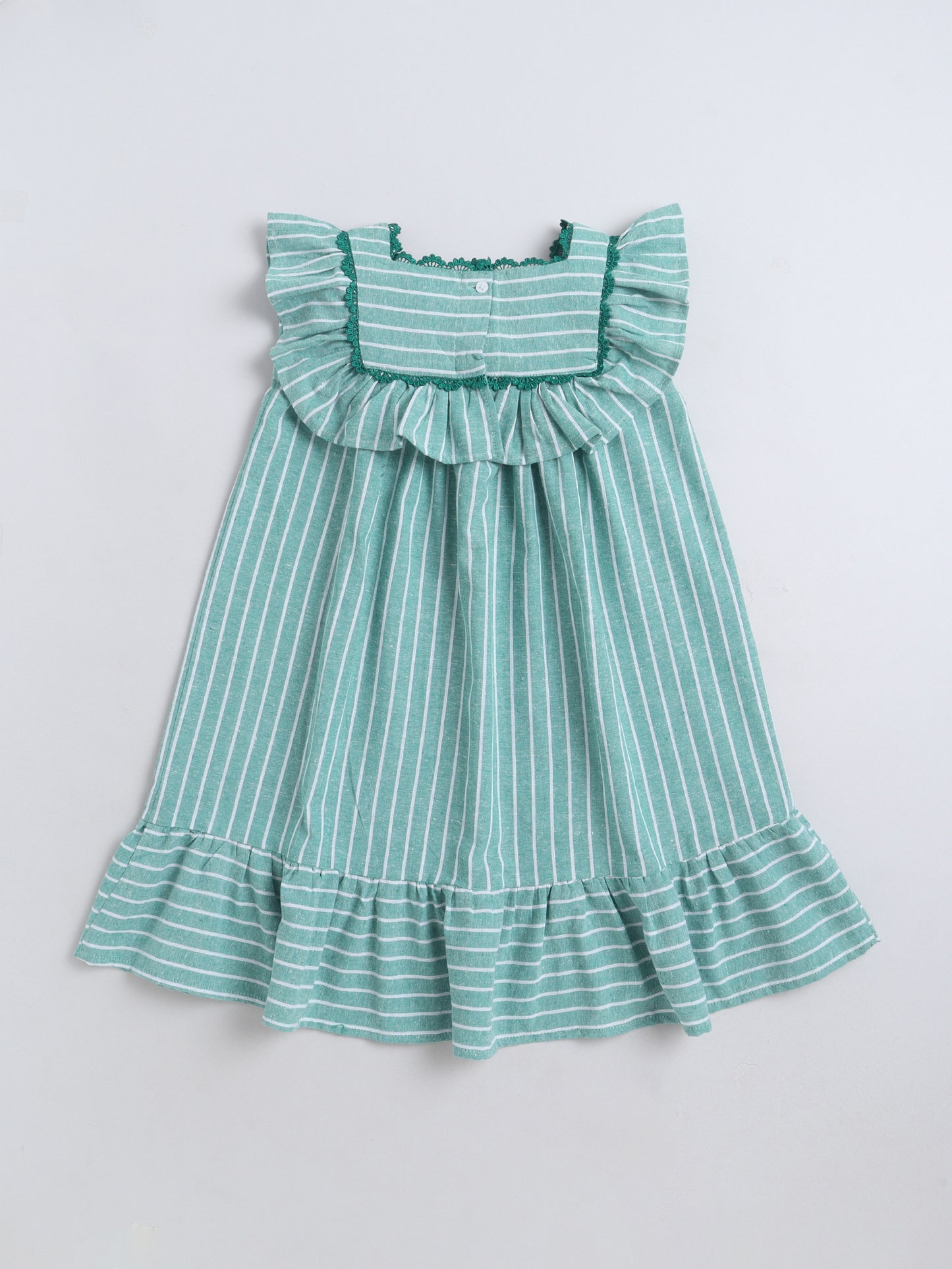 Cotton Sleeve less Striped Lace detailed Yog Dress