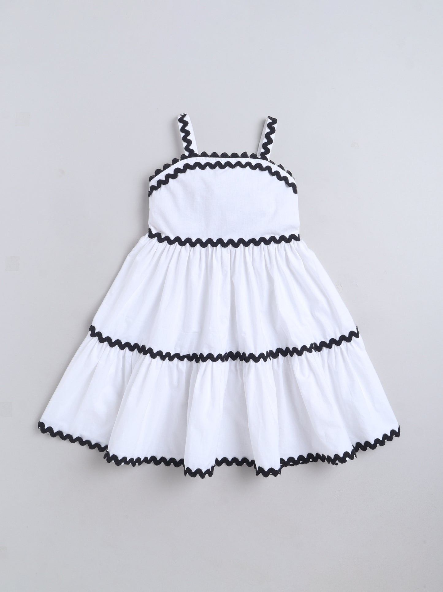 Cotton Sleeve less Lace detailed Dress