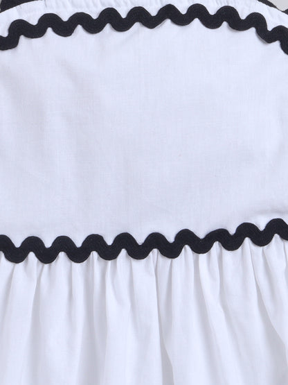 Cotton Sleeve less Lace detailed Dress