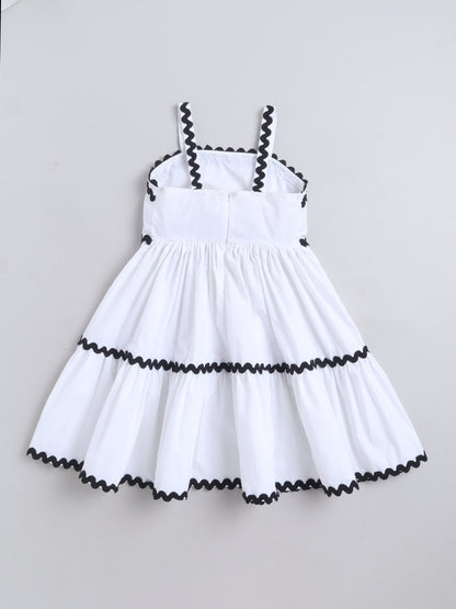 Cotton Sleeve less Lace detailed Dress