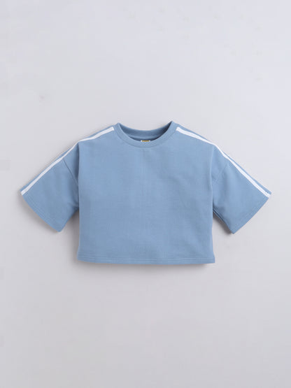Cotton Terry Half Sleeves Loss Fit T-shirt With Shorts Unisex Co Ords