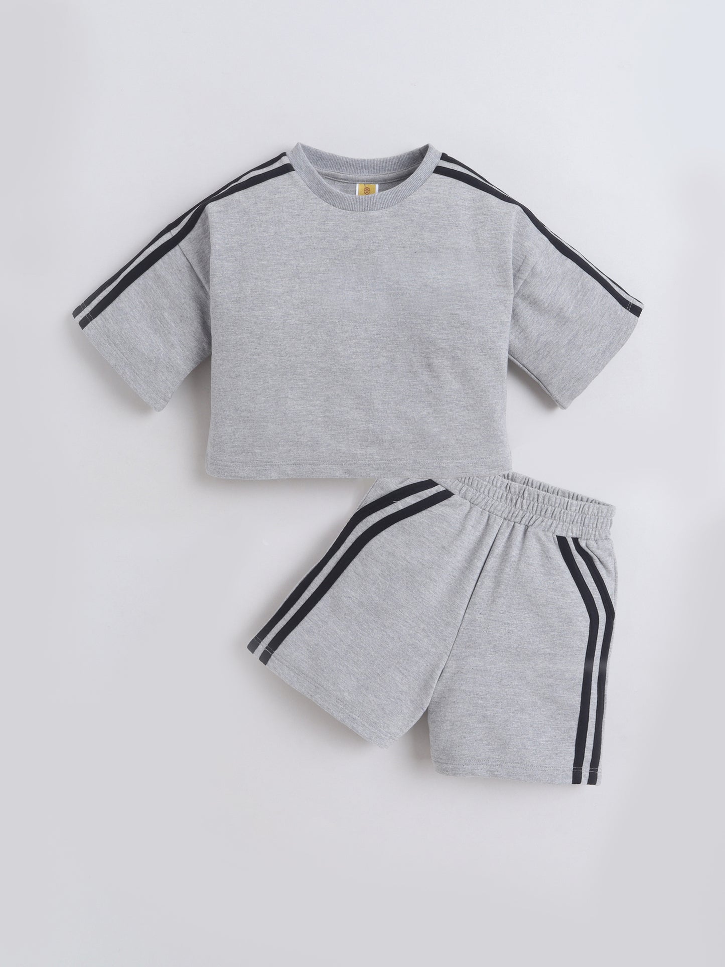 Cotton Terry Half Sleeves Loss Fit T-shirt With Shorts Unisex Co Ords