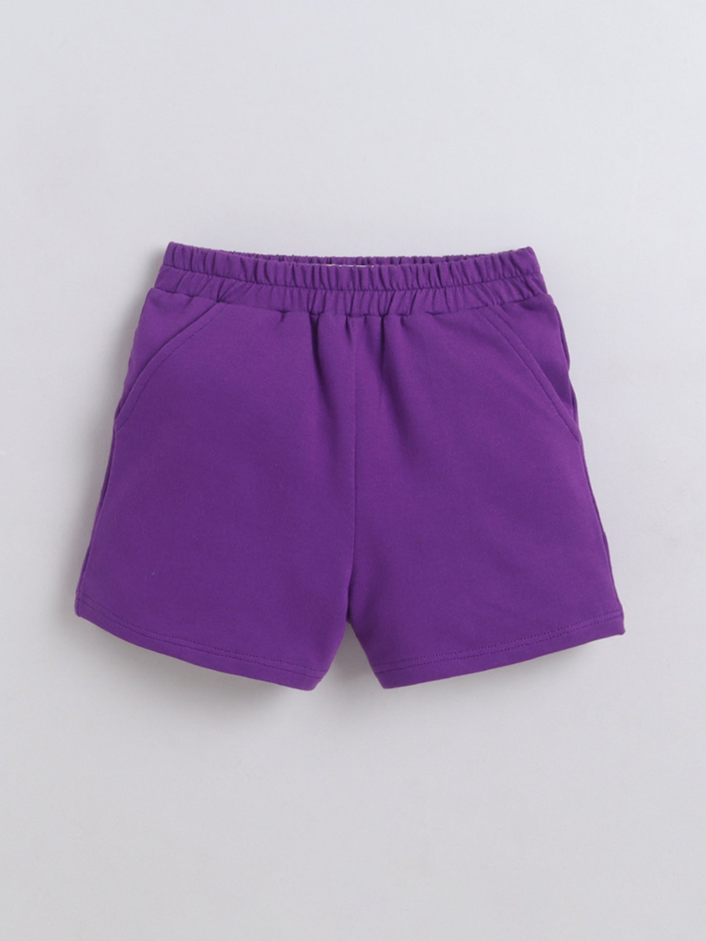Cotton Terry Half Sleeves Loss Fit T-shirt With Shorts Co Ords
