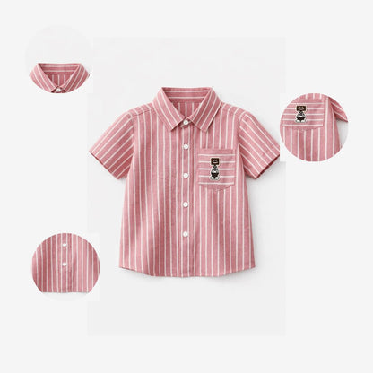 100% Cotton Half Sleeves stripes Shirt