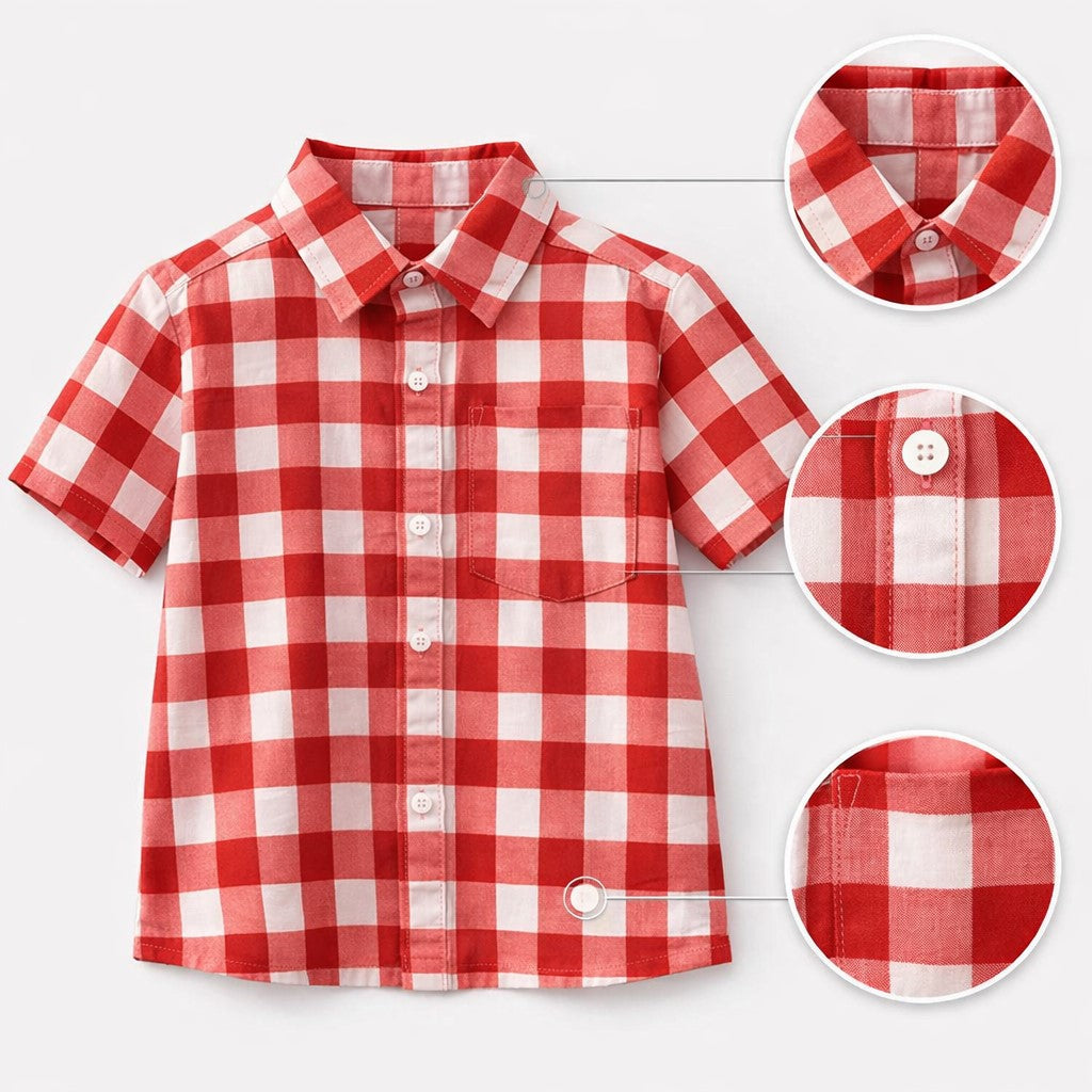 100% Cotton Half Sleeves Check Shirt