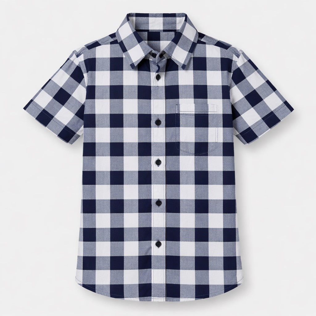 100% Cotton Half Sleeves Check Shirt