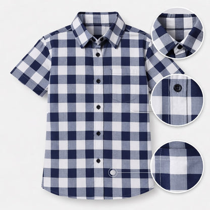 100% Cotton Half Sleeves Check Shirt