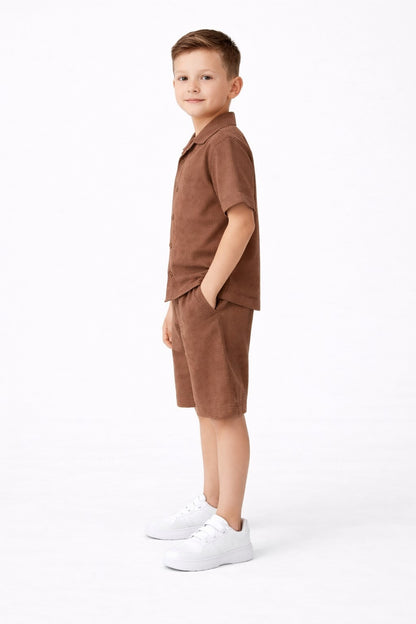 Cotton Blend Half sleeves Collar shirt with shorts Co Ords
