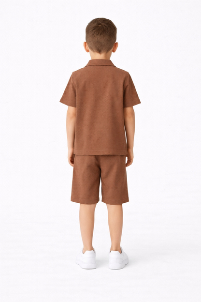 Cotton Blend Half sleeves Collar shirt with shorts Co Ords