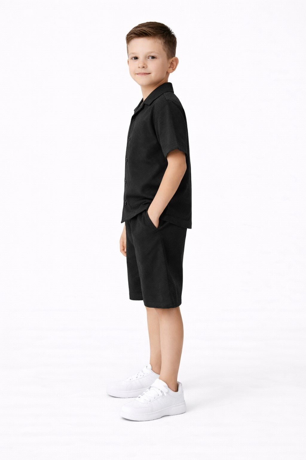 Cotton Blend Half sleeves Collar shirt with shorts Co Ords