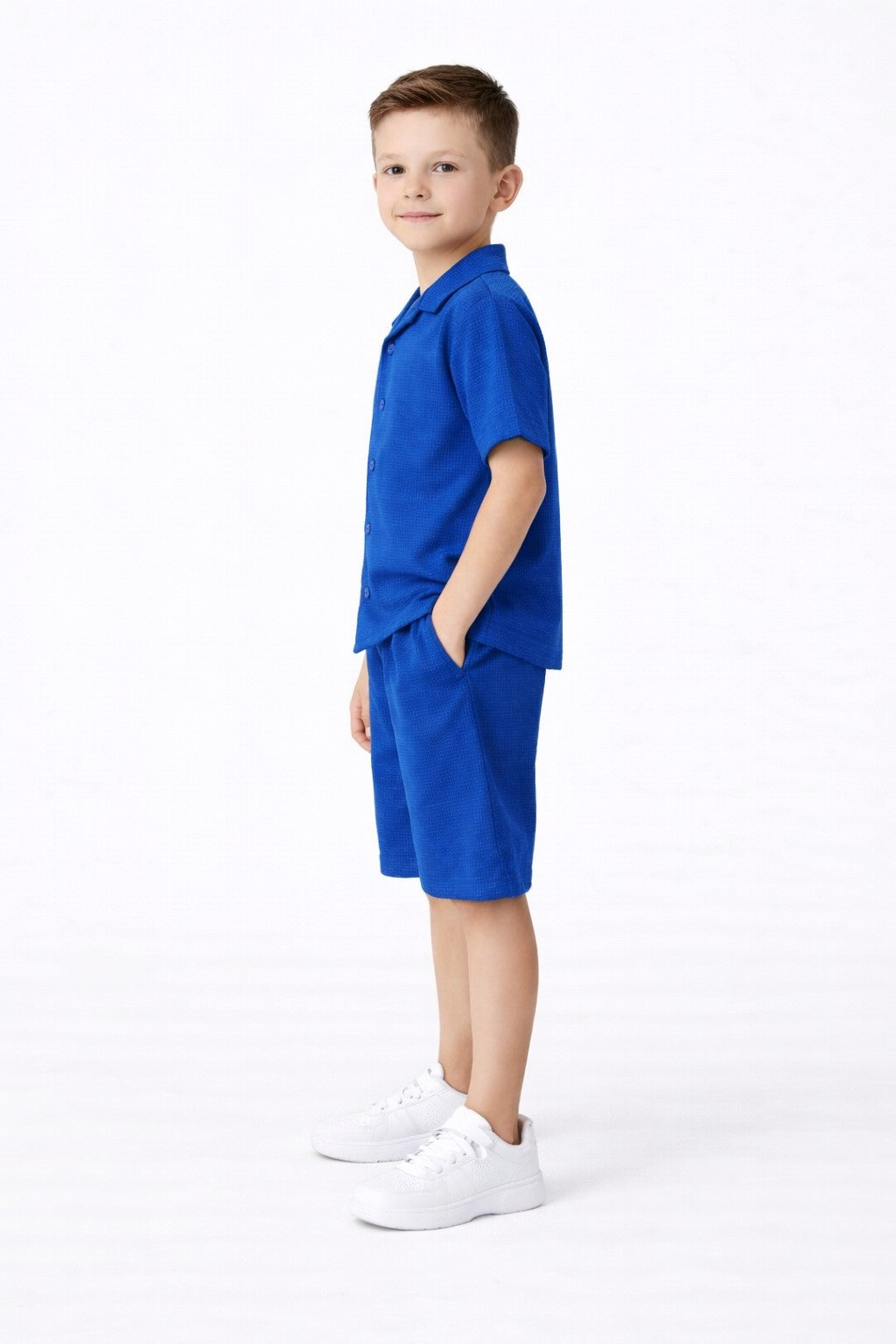Cotton Blend Half sleeves Collar shirt with shorts Co Ords