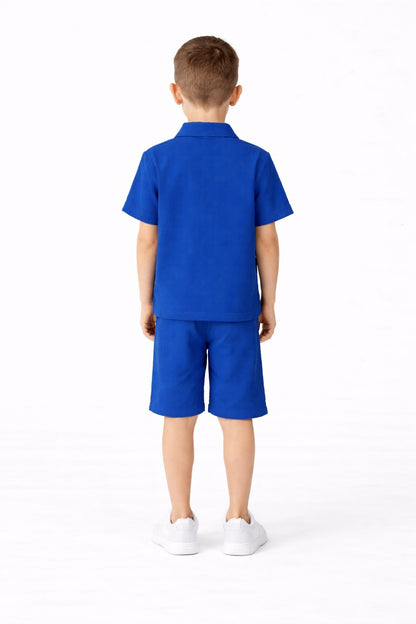 Cotton Blend Half sleeves Collar shirt with shorts Co Ords