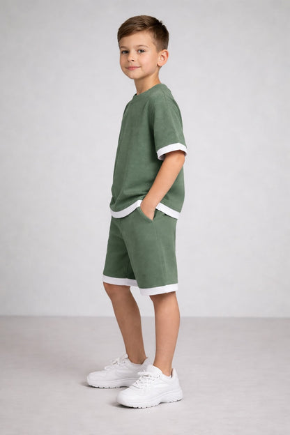 Cotton Blend Half sleeves Round T-shirt with shorts Co Ords