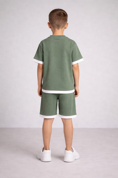 Cotton Blend Half sleeves Round T-shirt with shorts Co Ords