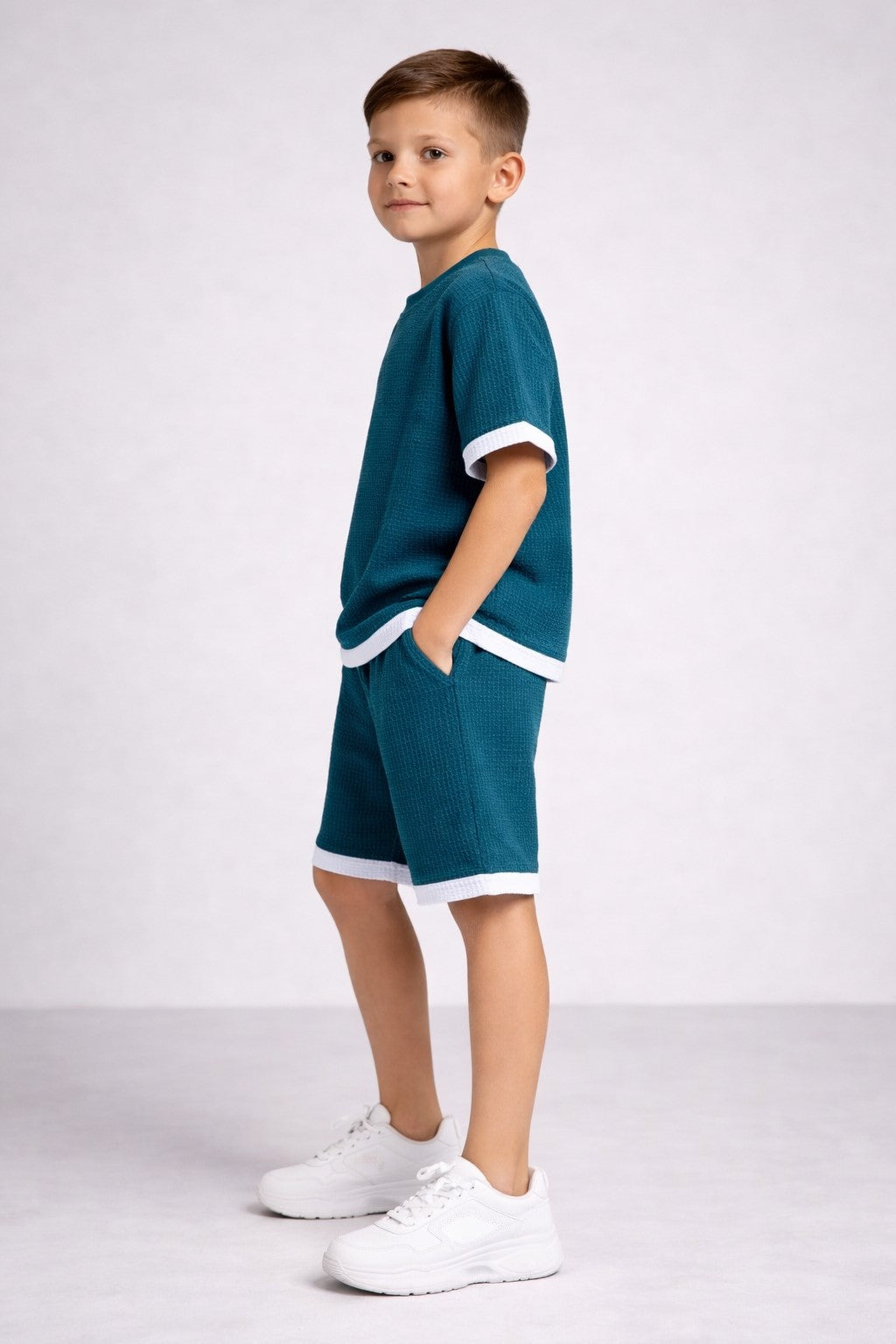 Cotton Blend Half sleeves Round T-shirt with shorts Co Ords